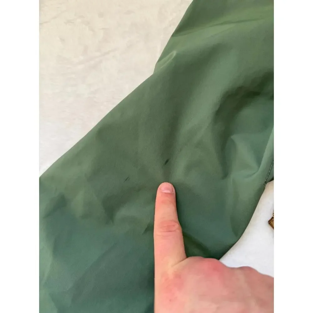 J.Crew Brunswick Rain Jacket Men’s Medium Green Hooded Water‎ Resistant